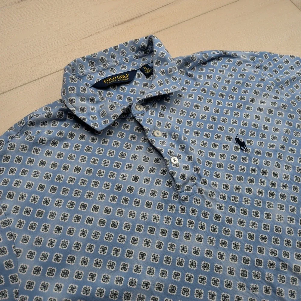 Polo Golf Ralph Lauren‎ Polo Shirt Mens XL Floral All Over Print Blue
